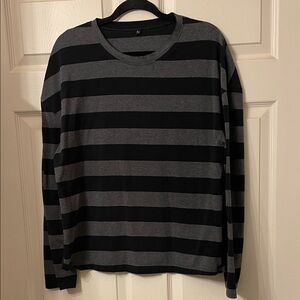 Amazon Black and Gray Striped Women’s T-Shirt